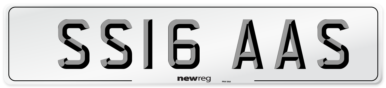 SS16 AAS Number Plate from New Reg